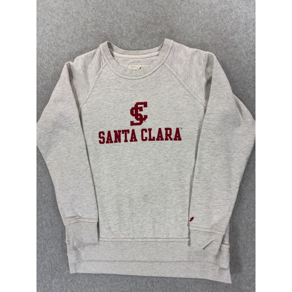 Santa Clara Broncos Stitched Logo‎ Campus Crew Sweatshirt (Women's Small) Gray